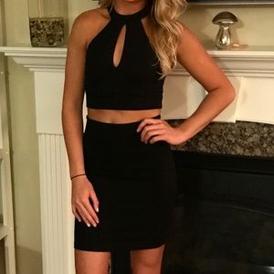 Lulu’s black lace two piece dress XS